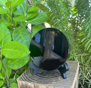 Black Obsidian scrying mirror Protective Divination Tools Home Decor Energy - Picture 1 of 4