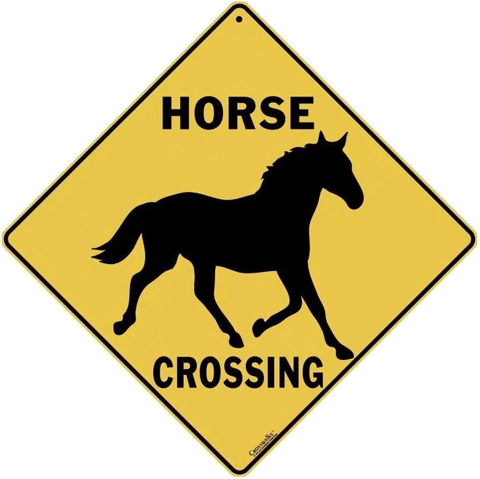 Horse Silhouette Crossing 12" " Aluminum Sign (X351)