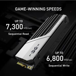 Silicon Power 2TB XS70 - Works with Playstation 5, Nvme PCIe Gen4 M.2 2280 In...