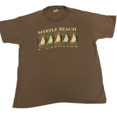 Camiseta De Colección Myrtle Beach Carolina del Sur Para Hombre XL Veleros PUNTADA ÚNICA Foto 1 de 4
