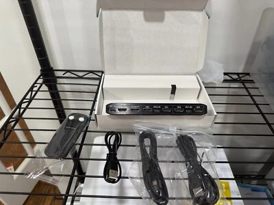 KVM Switch 2x2 4K 60Hz 2 in 2 out Dual Monitor HDMI, USB-C, USB 3.0, w/ Remote - Image 1 of 4