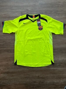 Nike Fc Barcelona 2005 Away Jersey Size Large Volt Green Rare Kit - Picture 1 of 3