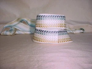 8 yards Scalamandre V3M-03 Mustard Pale Blue Red White Gimp Border Ribbon Trim - Picture 1 of 4