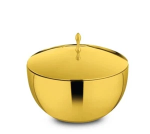 Majestic High Grade Stainless Steel Gold PVD Coating Double Wall Bowl with Lid  - Picture 1 of 4