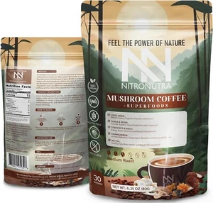 Mushrooms Coffee Organic Superfood 10 in 1 (Lion's mane Reishi Chaga Cordyceps) - Picture 1 of 6