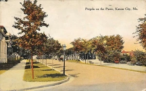 Pergola auf dem Paseo Street Ansicht Kansas City, MO Vintage 1909 Postkarte - Bild 1 von 2