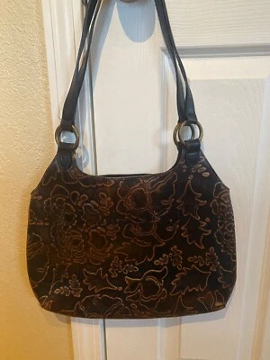 MAXX New York leather flower embossed bronze handbag - Image 1 of 4