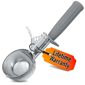 4 Oz Stainless Steel Ice Cream Scoop with Trigger - #8 Christmas Stainless Steel - Picture 1 of 12