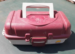 Plano Tackle Box Maroon & Beige One Tray Large Mouth Bass - Picture 1 of 3