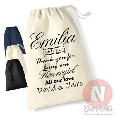 Personalised Wedding Day Gift Bag Best Man Bridesmaid Flower Girl Groomsman Page - Image 1 of 4