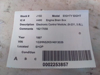 Módulo de control electrónico ECM del motor 6-191 3,1 L compatible con 97 ACHIEVA 317855 Foto 1 de 4