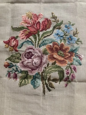 Tapiz floral vintage pre-trabajado a mano punta de aguja lona 27 X 27" nuevo etiquetado Foto 1 de 4