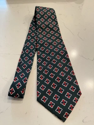 "Corbata de cuello vintage GAP para hombre 100 % algodón verde oscuro floral 57"" de largo" Foto 1 de 4