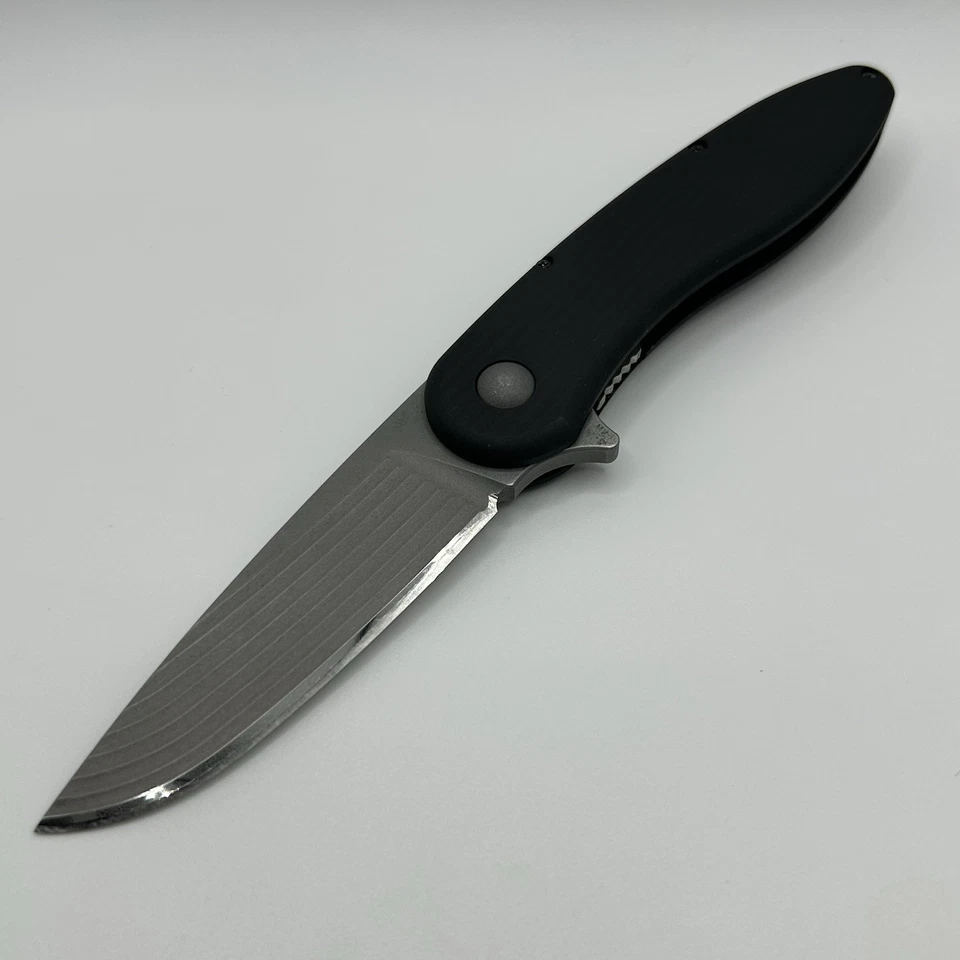 American Blade Works ABW Modelo 1 V1 Aluminio Forro Bloqueo Texturizado 154CM Hoja EE. UU. Foto 1 de 4