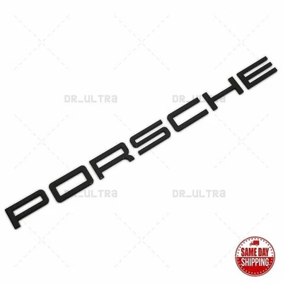 Emblema Porsche genuino “P O R S C H E” en negro brillante logotipo insignia 958 Cayenne Foto 1 de 4