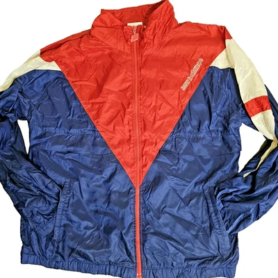 Mens Medium New Balance Retro Shell Jacket 90s  Red Blue White Zip Up Soft Shell - Image 1 of 4