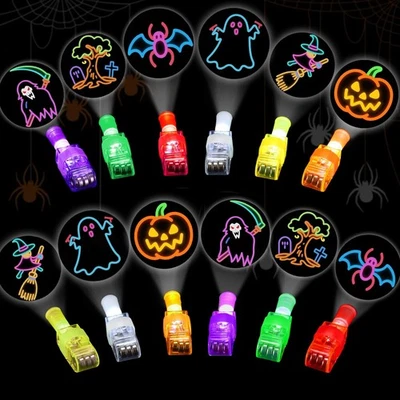 36 PIEZAS Luces LED para Dedos - Brillan en la Oscuridad Halloween Fiesta Favores Artículos Foto 1 de 4