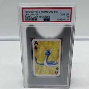 Bicicleta Pokemon Mini PSA 10 1999 Dragonair verde As de palos - Imagen 1 de 4
