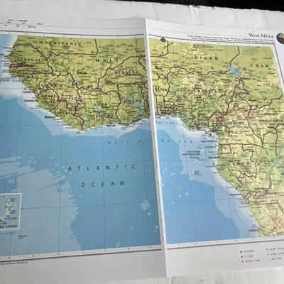 2007: Map West Africa Benin Liberia Cameroon Congo Gabon Gambia Togo AA104  - Image 1 of 4