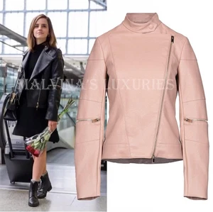 STELLA MCCARTNEY BIKER JACKET PINK FAUX LEATHER VICTOIRE ZIP DETAIL $1,535 44 8 - Picture 1 of 11