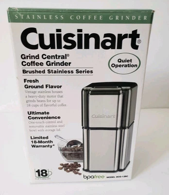 Molinillo de café central Cuisinart Grind, acero inoxidable cepillado 18 tazas nuevo caja abierta Foto 1 de 4