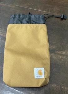 Carhartt Drawstring Utility Stash Pouch Adjustable Packable Bag Brown Black 14x8 - Picture 1 of 6
