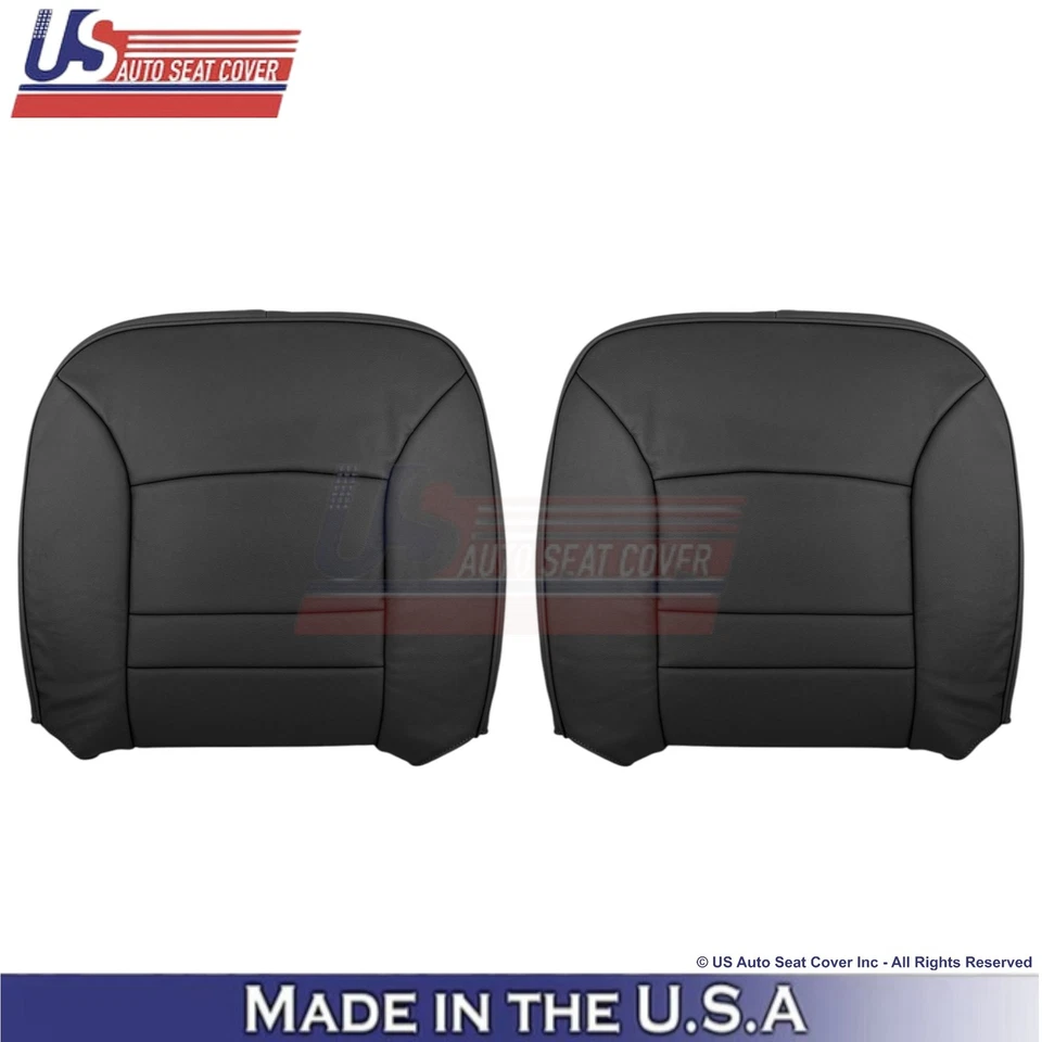 Fundas de asiento delanteras negras de cuero sintético para Ford Crown Victoria 2000-2002 Foto 1 de 4