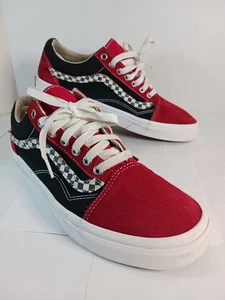 Vans Old Skool Low 'Red Black' Removable Checkerboard Stripe Mens 10 US - Picture 1 of 21