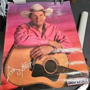  NOS Vtg 90s George Strait Bud Light Beer Poster Country Music Concert Promo  - Picture 1 of 11