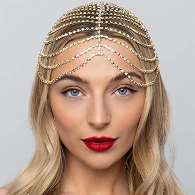  Cabezal de tapa de cristal de la década de 1920 cabeza de tapa de aleta 1 unidad (paquete de 1) oro a Foto 1 de 4