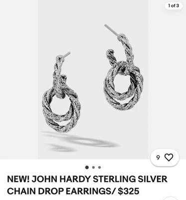 JOHN HARDY Sterling Silver Classic Chain Small Hoop Drop Earrings - Image 1 of 4