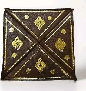 Moroccan small magic coin purse DARK BROWN ( design 3 ) handmade - Picture 1 of 3