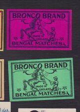 Ancienne étiquette Allumettes Royaume Uni BN122009 Bronco Cheval Bengal 