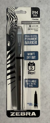 Маркер перманентный Zebra 65111 PM701 Fine Bullet Point нержавеющая сталь черный - Изображение 1 из 2
