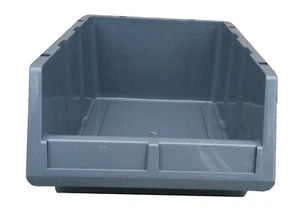 6 X STACKABLE GREY BOX FOR WORKSHOP, GARAGE & SHED-SLOT TOGETHER- INCLUDING PEGS - Picture 1 of 6