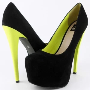 $169 DV8 DOLCE VITA EMPRESS Black Neon Multi Suede Designer Platform Pumps 8.5 - Picture 1 of 4