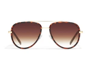 Gafas de sol QUAY unisex todo en mini RX QT-000607 tortuga y dorado/marrón degradado - Imagen 1 de 4