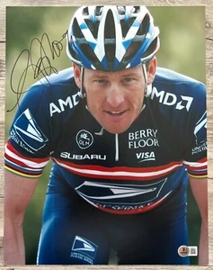 Foto firmada autografiada por Lance Armstrong Tour de Francia 11x14 Beckett BAS LOA - Imagen 1 de 2