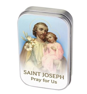 Saint Joseph Prayer Tin Box , New #AB-096 - Picture 1 of 5