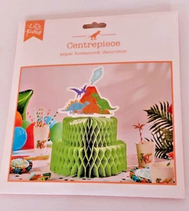 Table CENTREPIECE PAPER HONEYCOMB DEC DINOSAURS BIRTHDAY CELEBRATION GREEN - Picture 1 of 1