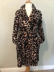 Soma Intimates Peluche Abbracciabile LS Accappatoio Corto S/M Feroce Felino Stampa Animalier - Foto 1 di 12