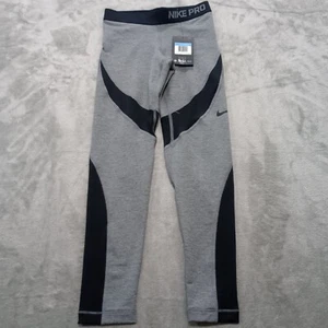 Nike Pro Girls Youth Training Legging Pants Hyperwarm Size M Dri-Fit Dark Gray - Picture 1 of 11