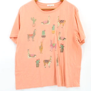 Indigo Soul Shirt Womens Pink Orange Animals Graphic Logo Lightweight Size 2XL - Picture 1 of 8