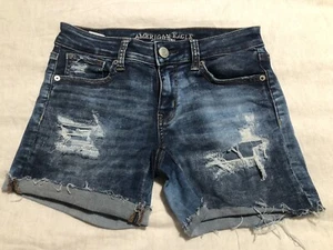 American Eagle Super Super Stretch Cut Off Jean Shorts Size 2 - Picture 1 of 4