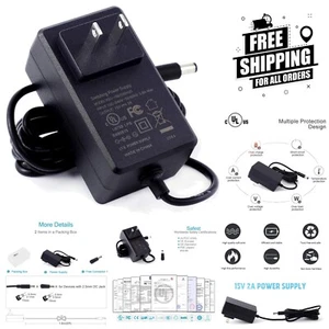 Compact 15V 2A Power Adapter with Certification - Ideal for Multiple Devices - Picture 1 of 9