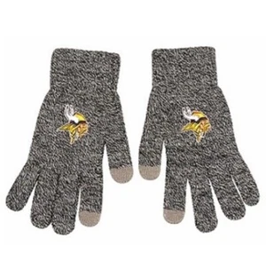 MINNESOTA VIKINGS GRAY KNIT GLOVES - NFL - UNISEX - ADULT SIZE - FREE SHIPPING! - Picture 1 of 1