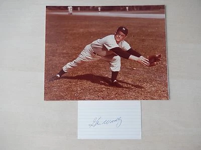 Gene Woodling Autographed 3" X 5" Index Card with 8" X 10" Photograph - Image 1 of 3