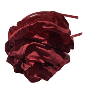 GapKids Girls Dark Wine Red Silk Satin Large Rose Flower Dressy Holiday Headband - Picture 1 of 3