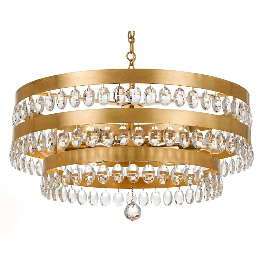 Araña de oro antigua Crystorama Perla 6 luces - 6108-GA Foto 1 de 1