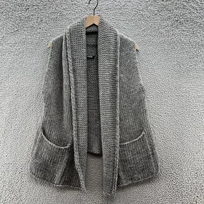 Christopher Fischer Suéter Chaleco Mujer XS Gris Taupe Grueso Arte Lagenlook Abierto Foto 1 de 4